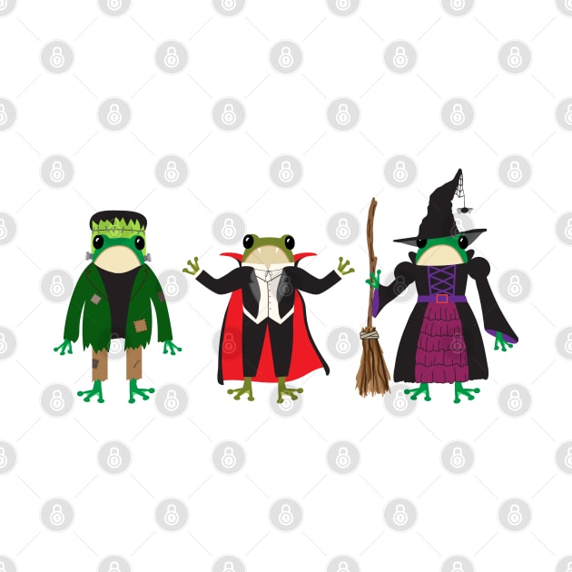 Frogs in Halloween costumes by Jennifer Ladd