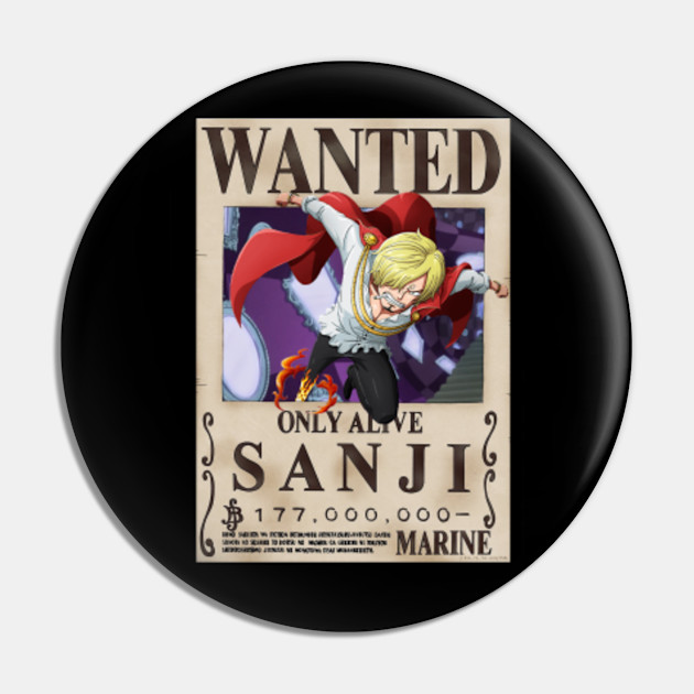 Sanji Wanted One Piece Pin Teepublic