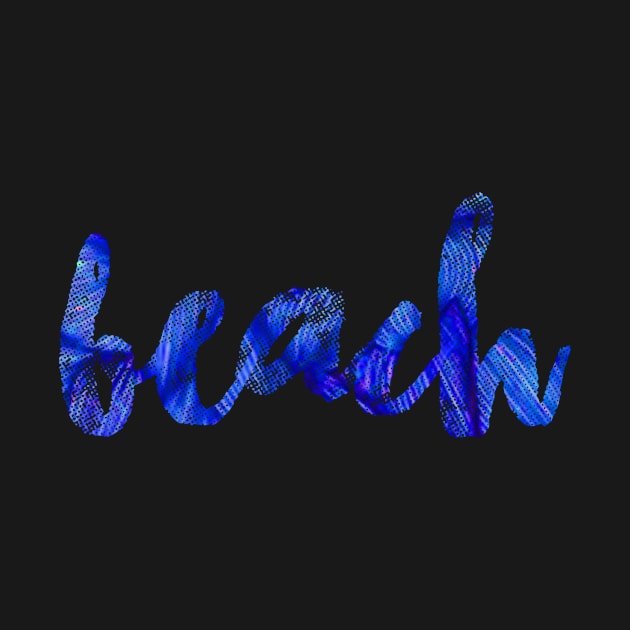 Dark blue 'Beach' Typography Design by StylishTayla