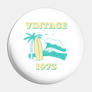 Vintage 1973 Retro Surfboard Wave Pin