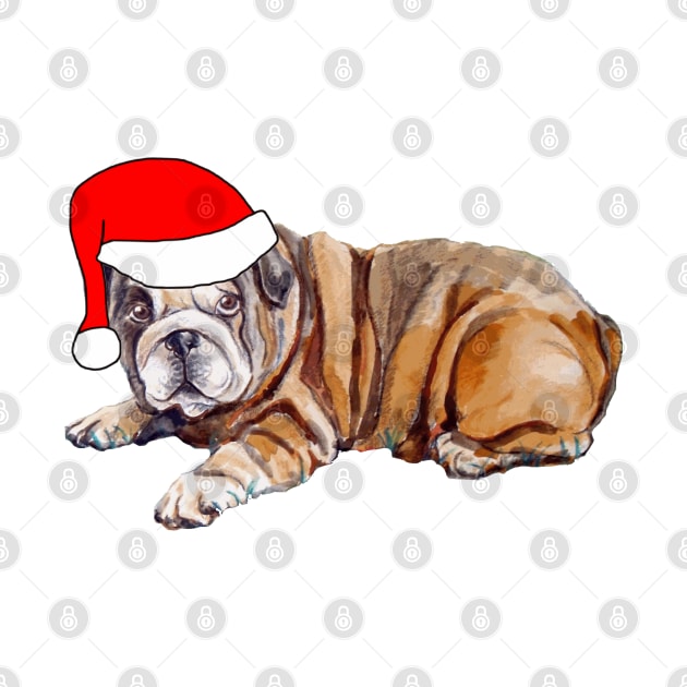 Christmas Bulldog by Michelle Le Grand