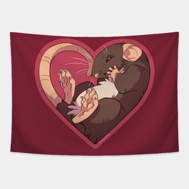 Heart Rat: Self Brown Tapestry by KiRAWRa