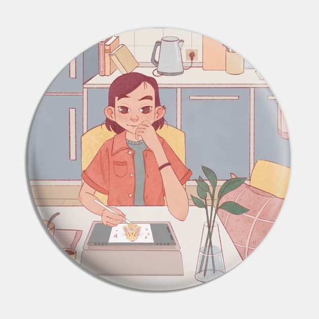 Work from home Pin by dariko art