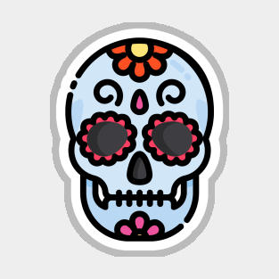 Mexican skull digital artwork Magnet