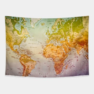 Colorful World Tapestry