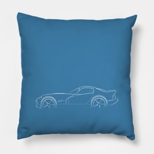 Dodge Viper GTS ACR - profile stencil white Pillow