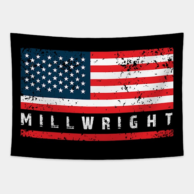 Millwright American Flag, Millwright Gift, Millwright Swag Tapestry by jmgoutdoors