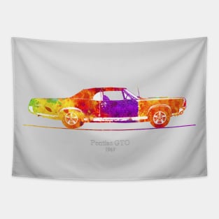 Pontiac GTO convertible 1967 - Colorful Watercolor Tapestry