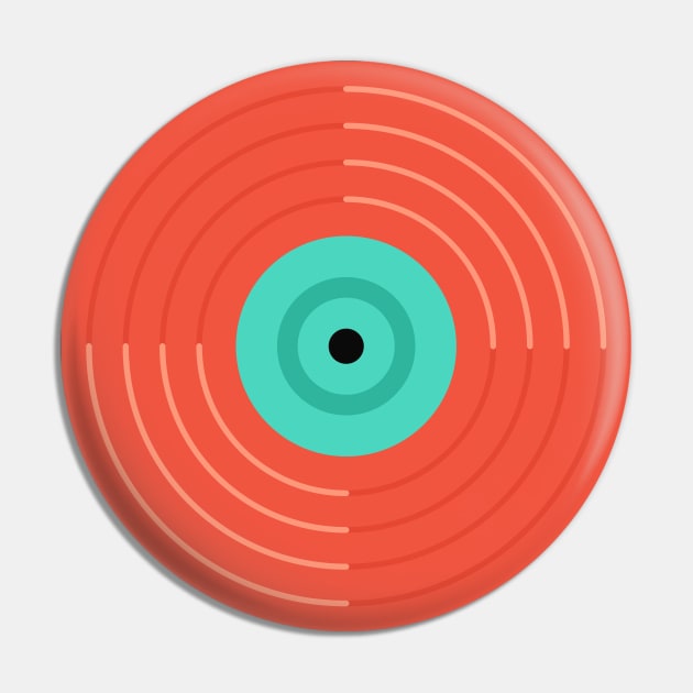 Minimalistic Retro Vinyl Record Pin by waltzart