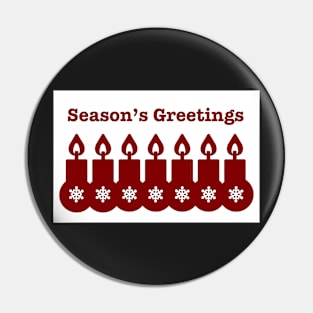 Season’s Greetings, Merry Christmas Pin