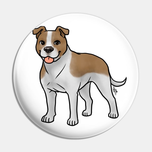 Dog - American Staffordshire Terrier - Natural Tan and White Pin by Jen's Dogs Custom Gifts and Designs