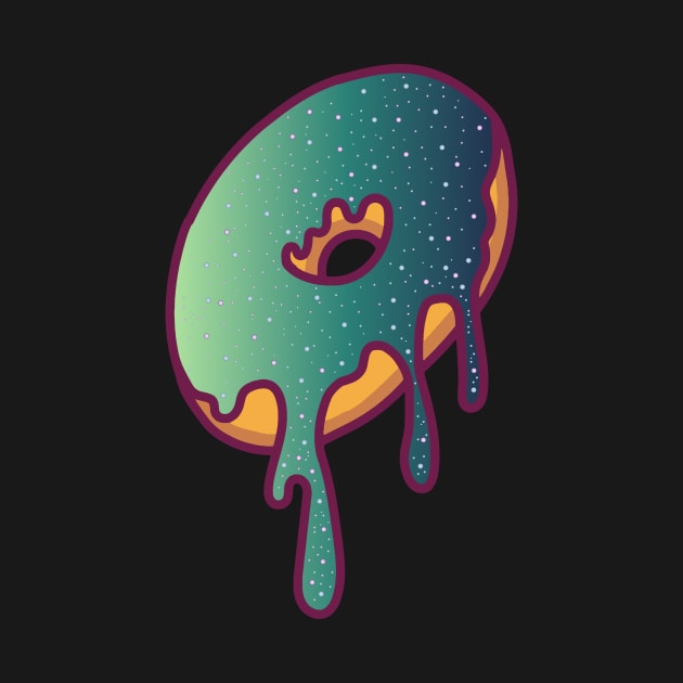 Dripping Galaxy Donut (Green) by Graograman