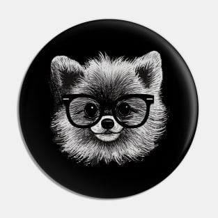 Cute Pomeranian Dog with Glasses Drawing Pin