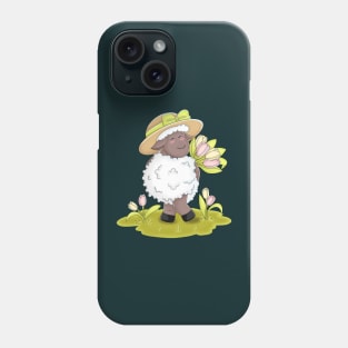 Kawaii Sheep Brings Beautiful Tulips Phone Case