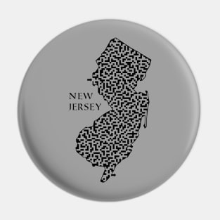 New Jersey State Outline Maze & Labyrinth Pin