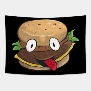 Burger Funny Fast Food Cartoon Hamburger Tapestry