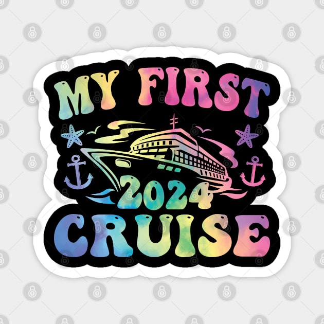 My First Cruise 2024 Vacation Matching Family Cruise Funny Magnet by Vixel Art