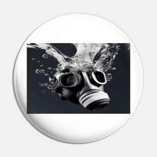 Cyberpunk Gasmask Artwork / Gasmask Splashing In Water Pin