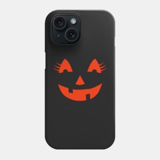 jack o lantern face pumpkin eyelashes halloween costume funny scariest night Phone Case