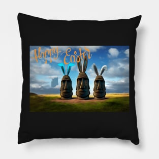 Happy Easter Moai Pillow