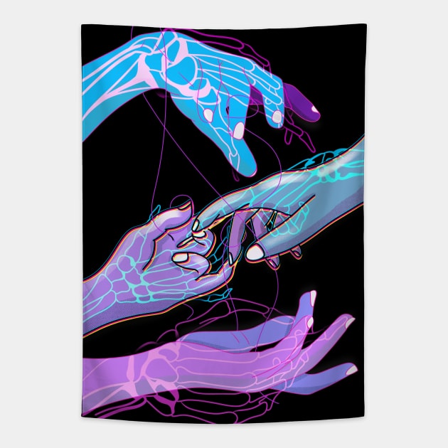 Handle With Care - Hands Tapestry by ORTEZ.E@GMAIL.COM