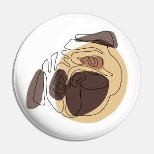 Modern One line Abstract Pug Pin