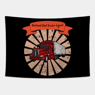 Husband Dad Trucker Legend Hero Tapestry