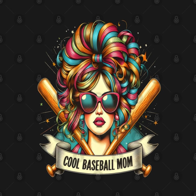 Vibrant Hair, Fierce Stance  Cool Baseball Mom by coollooks