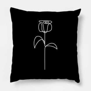 Rose Flower One Line Art Pillow