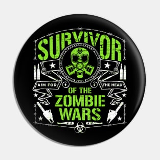 Halloween Survivor of the Zombie Wars Pin