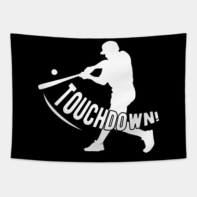 Baseball Player - Touchdown! Tapestry by KC Happy Shop