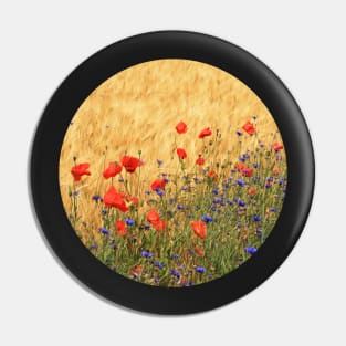 Fields of Wheat, Poppies and Cornflowers Pin