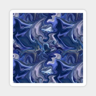 Deep Blue Silk Marble - Digital Liquid Paint Magnet