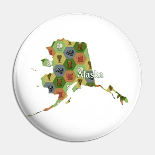 Alaska State Map Board Games Pin