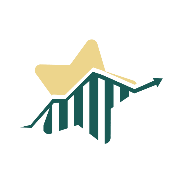 Finance graph star vector logo sticker design. Logo template for financial company, brokers, mobile application. by AlviStudio