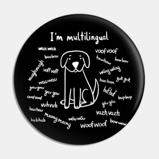 Multilingual barks - dark Pin