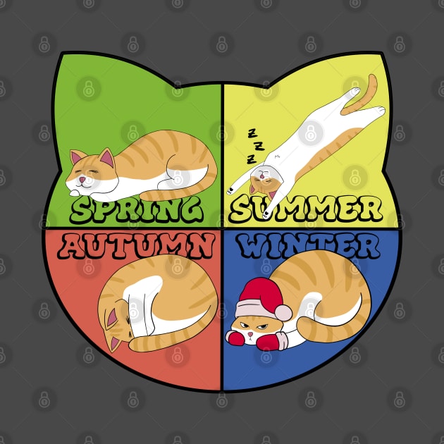 My cat in the four seasons -  The sleeping cat by Amgrize