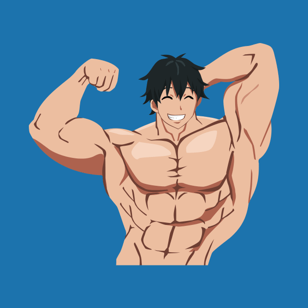 How Many Kilograms are the Dumbbells You Lift? - Machio Pose V.2 Anime Gift T-Shirt by Dokey4Artist