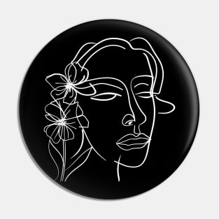 Lines Face and Flower light Pin