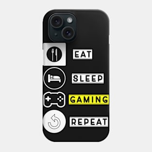 eat sleep gaming repeat Phone Case
