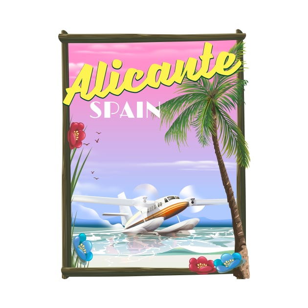 Alicante Spain travel poster by nickemporium1