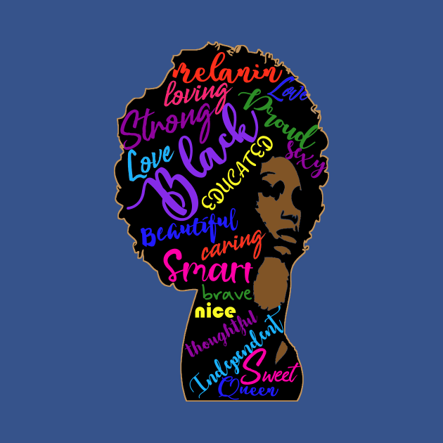 Black Queen Melanin African American Strong Black Woman by Bezra