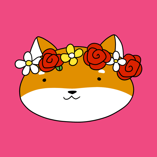 Flower Crown Shiba Face by saradaboru