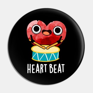 Heart Beat Cute Heart Drummer Pun Pin