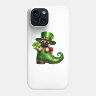 Pug Dog Shoes For Patricks Day Phone Case