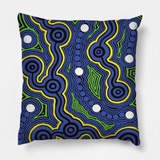 Aboriginal Art - Meeting Places Pillow