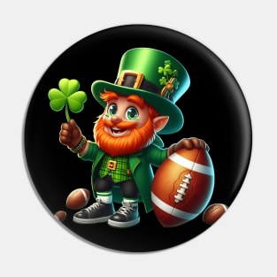 Football Leprechaun Shamrock Irish St Patricks Day Pin