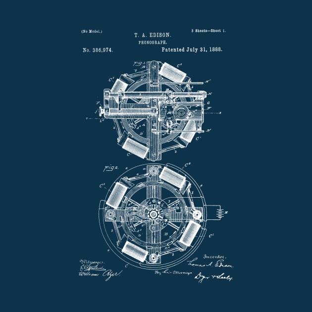 EDISON PATENT / Edison Patent 386974 Blueprint by Daniel Coulmann