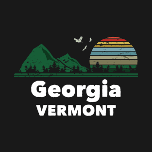 Mountain Sunset Flying Birds Outdoor Georgia Vermont T-Shirt