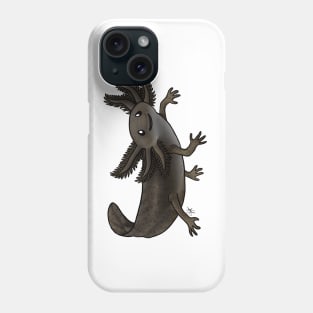 Amphibians - Axolotl - Black Melanoid Phone Case